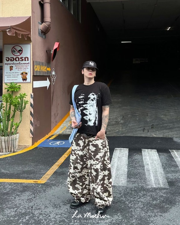 鬆弛感乳牛紋牛仔寬褲(闆娘清單)